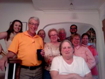 From left to right, Rachael Polglaze, Steve Benton, Monica Grismer, Susan Benton, Rob Butz, Tom Owenby, Sue Alexander, Leslie Rennie. Sitting in front, Barb Baysinger. From left to right, Rachael Polglaze, Steve Benton, Monica Grismer, Susan Benton, Rob Butz, Tom Owenby, Sue Alexander, Leslie Rennie. Sitting in front, Barb Baysinger.